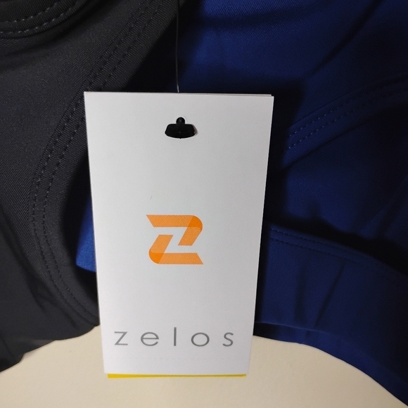 Zelos Sports Bras Black Blue Medium Impact Yoga Barre Girl Athleisure NEW Sz S - Picture 9 of 11